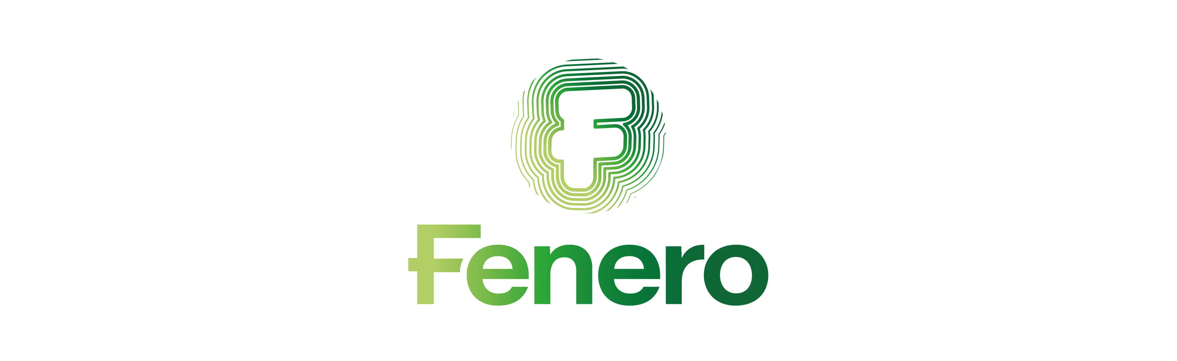 Logo for Fenero, featuring a stylized green "F" with a gradient effect. Below the icon, the company name "Fenero" is displayed in a modern, lowercase font. The design is set against a clean white background.