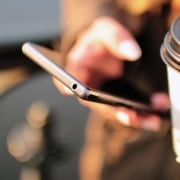 hands coffee smartphone technology