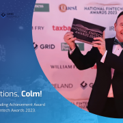 Colm Lyon, Fire founder & CEO, has been honoured with Outstanding Achievement Award at the National Fintech Awards.